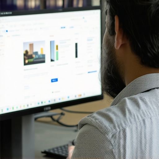 Advanced Local SEO Data Analysis in Gilbert Digital marketer analyzing local SEO data and Gilbert cityscape