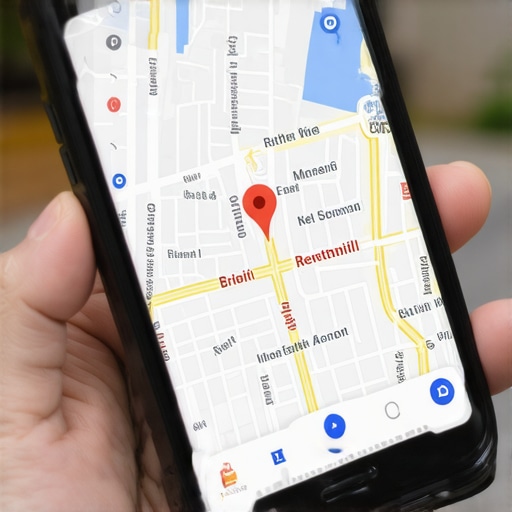 Smartphone displaying Google Maps with Gilbert neighborhood analytics