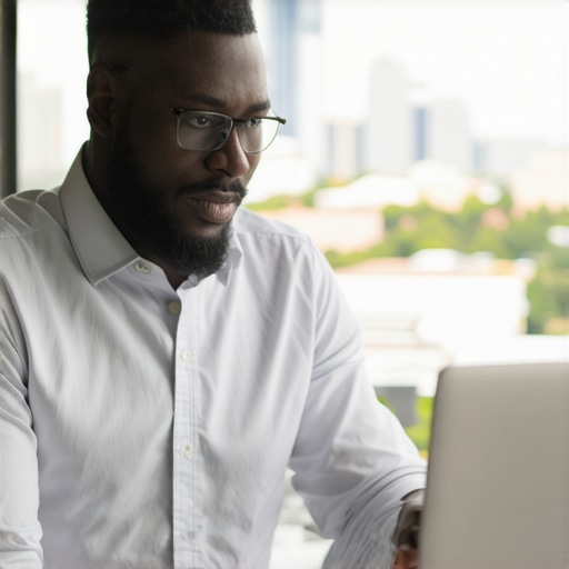 Analyzing Local SEO Metrics in Gilbert Digital marketer reviewing Gilbert local SEO performance with cityscape background