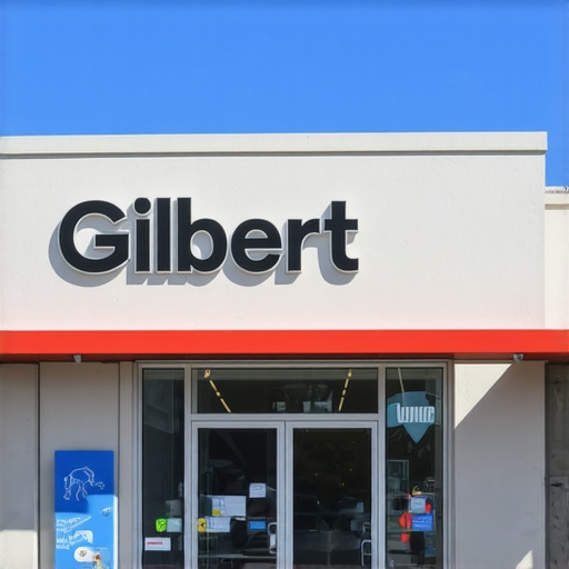 A Gilbert storefront with Google Maps interface overlay