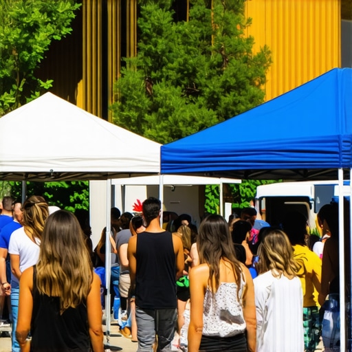 Local Gilbert businesses participating in a community event, engaging with residents.