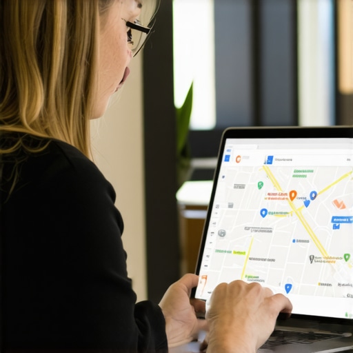 Business owner optimizing Google Maps profile on laptop in Gilbert, Arizona.