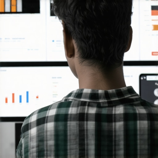 A person analyzing Gilbert local SEO data on a multi-screen setup for maps optimization.