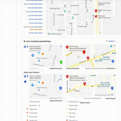 Google My Business Dashboard with Map Rankings Google My Business dashboard displaying map rankings and local SEO insights.