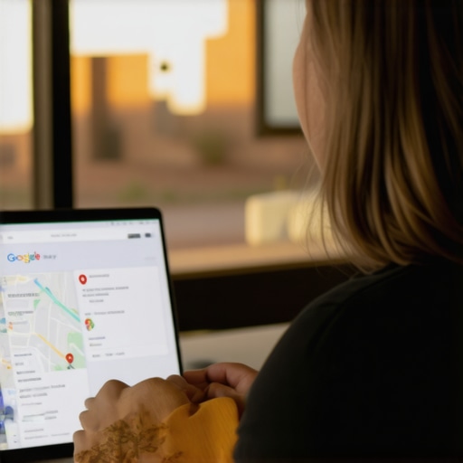 Business owner enhancing Google My Business listing with Gilbert landmarks