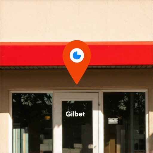 Gilbert shop storefront with Google Maps marker indicating local SEO optimization.