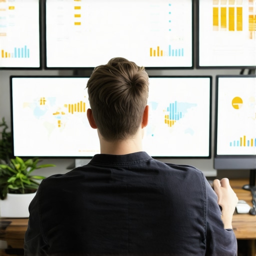 Person reviewing digital maps and SEO metrics on a computer screen.