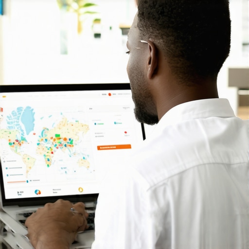 A person working on local SEO analytics, maps, and tools on a laptop for Gilbert businesses.