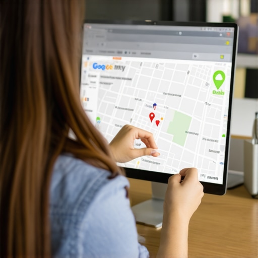 Business owner updating Google My Business profile with Gilbert, Arizona map