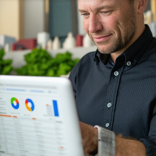 Business owner reviewing local SEO analytics with Gilbert landmarks