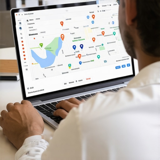 Person managing local SEO tools and maps for Gilbert Arizona on a laptop.