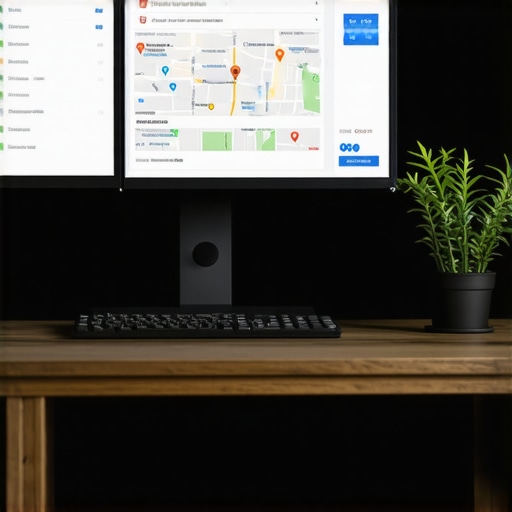 Dashboard with local SEO analytics and Google Maps performance metrics.